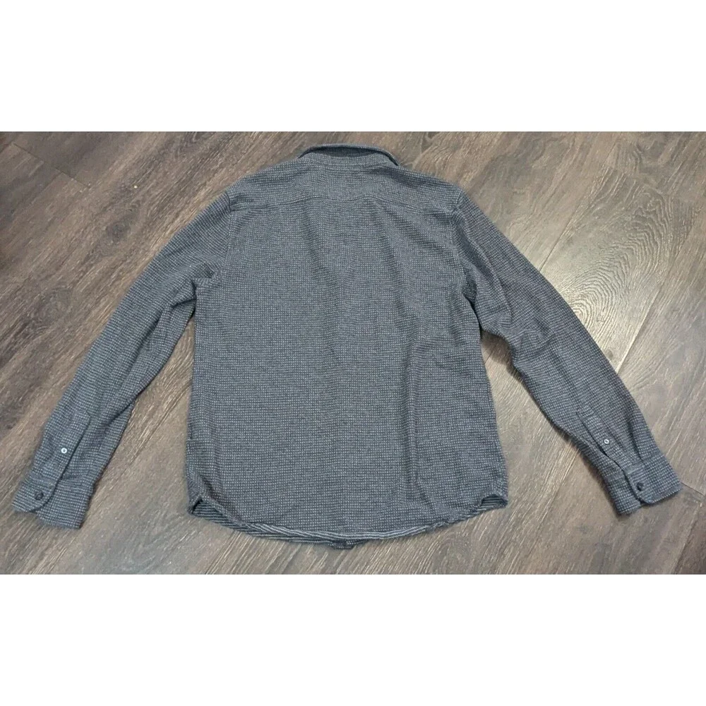 Banana Republic Button Down Long Sleeve Wool CottonBlend Shirt Gray Men's Medium